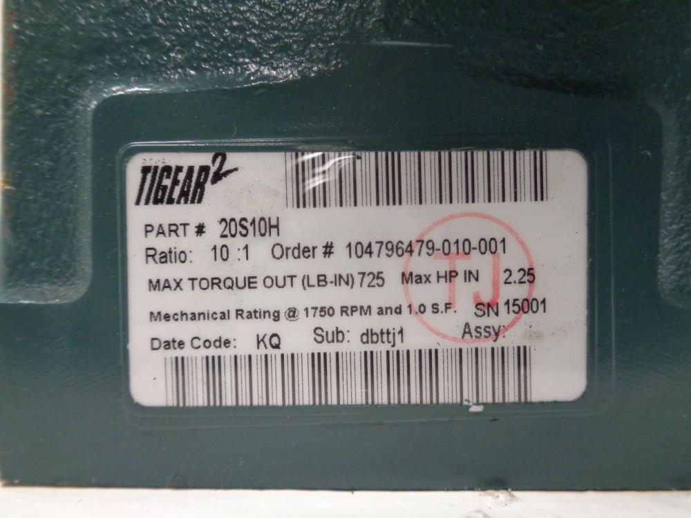 Dodge Tigear 2 Gear Reducer, 10:1 Ratio, 20S10H